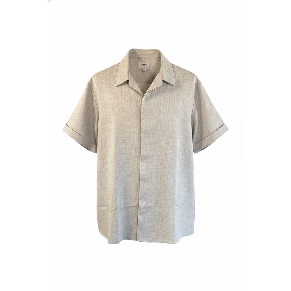Mapick Men’s Linen Blend Shirt Sz L Beige NWT